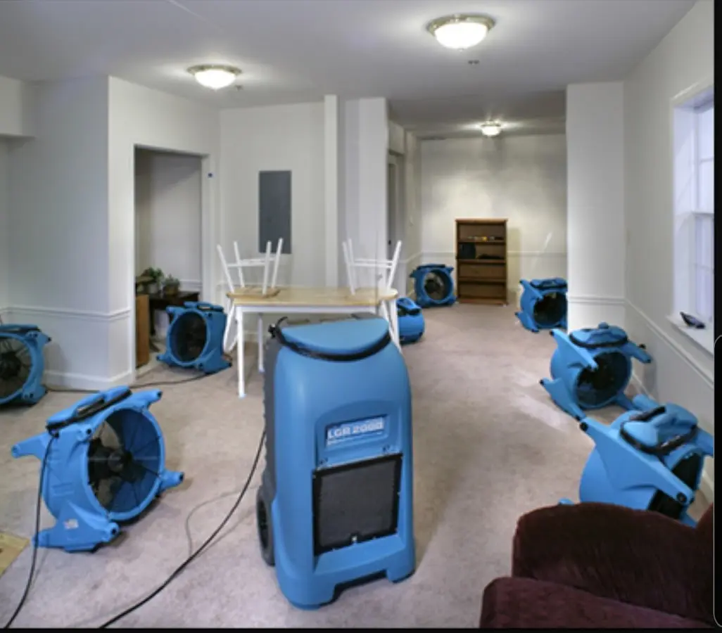 Air movers and dehumidifier setup for Water Extraction & Removal in Mira Monte